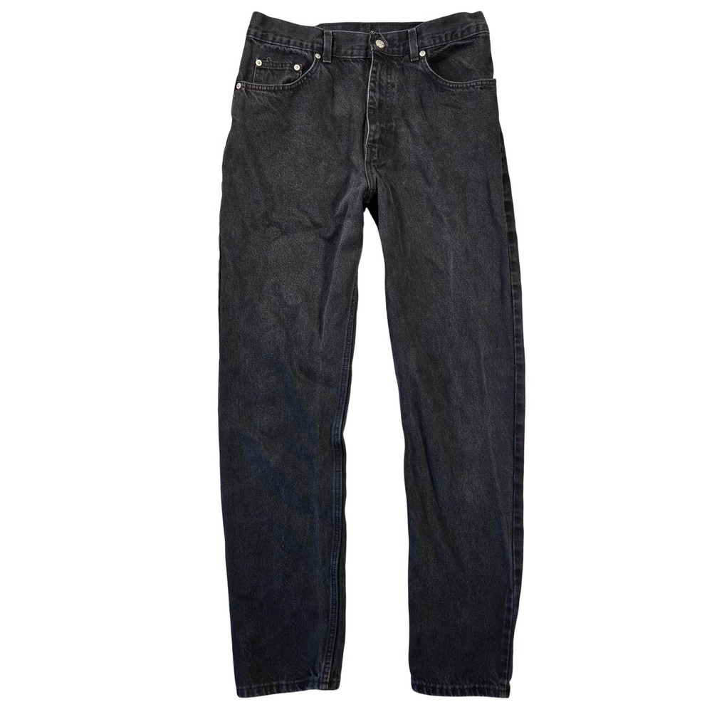 Faded Glory Mens Vintage 90s Straight Leg Black Denim Jeans 32x34 Cotton 32x33